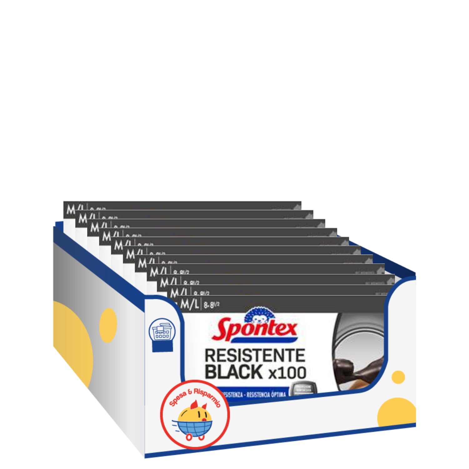 SPESA & RISPARMIO Guanti resistenti per pulizia neri M/L – Variazioni 4/8/12 Pezzi (8)