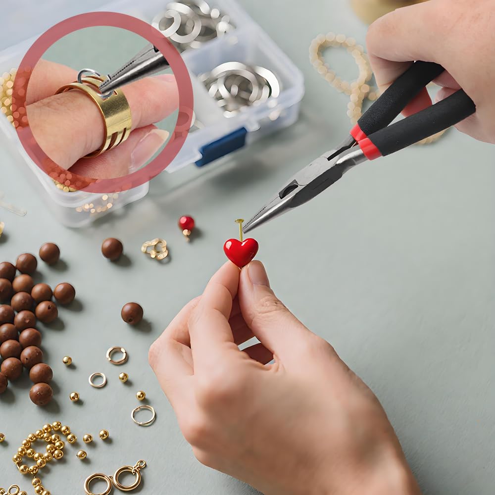 5 Pezzi Pinze Per Gioielli Pinze Per Gioielli Kit Pinze Per Fare Gioielli Professionali Strumento Per Gioielli Fai Da Te Con Perline Di Naso Rotonde - Foto 2