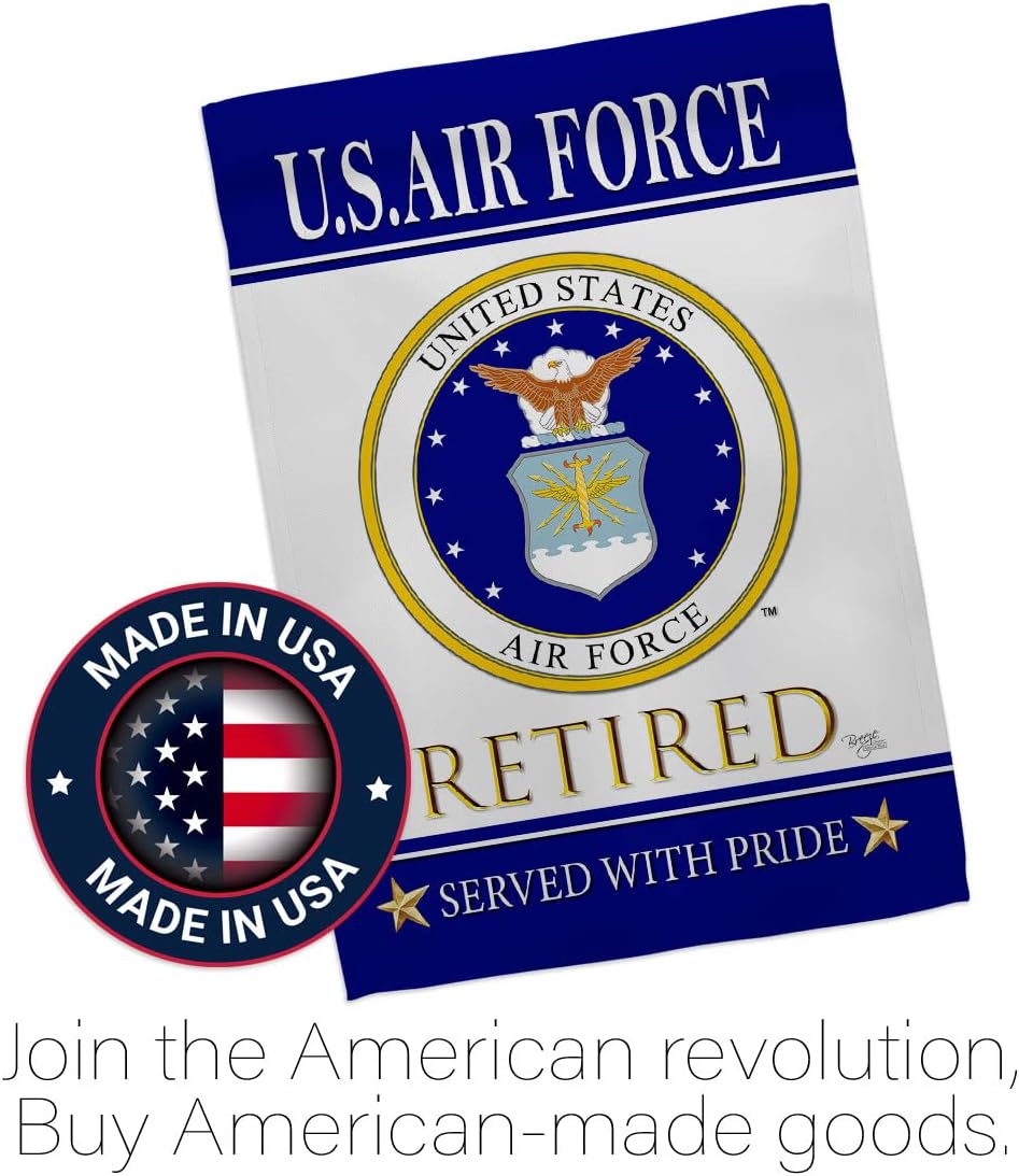 US Air Force Retired Garden Flag - Armed Forces USAF United State American Military Veteran Retire Official - House Decoration Banner Small Yard Gift Double-Sided Made in USA 13 X 18.5 - Image 5