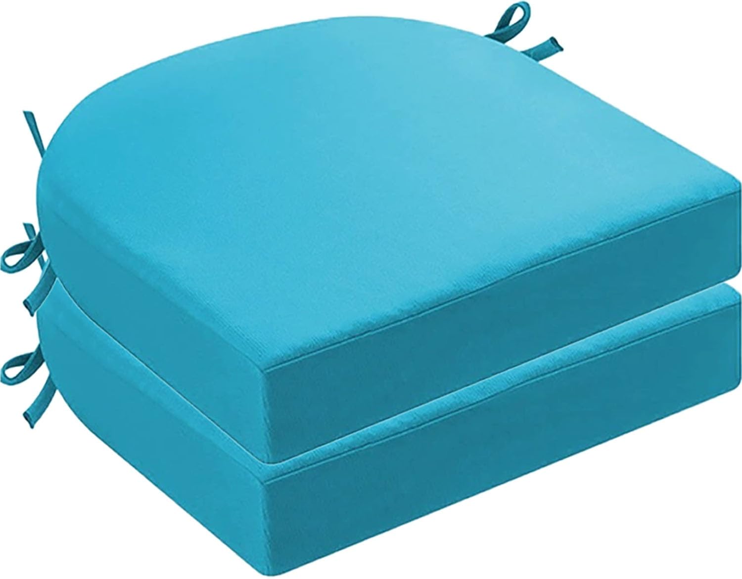 DOGACA Outdoor Chair Cushions Set of 2 4 6, Waterproof U-Shaped Seat Cushion with Ties & Zipper, Removable Washable Patio Chair Pads for Garden, Patio, Camp(13,2pcs:48 * 48 * 8cm)