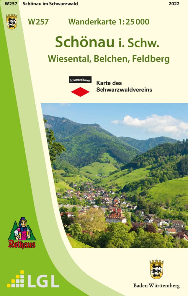 W257 Wanderkarte 1:25 000 Schönau im Schwarzwald: Wiesental, Belchen, Feldberg