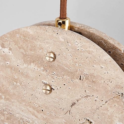 Miniatura 7 de Lámparas colgantes redondas de 7.87 pulgadas, iluminación colgante de techo de piedra natural de mediados de siglo, lámpara de techo de cúpula de