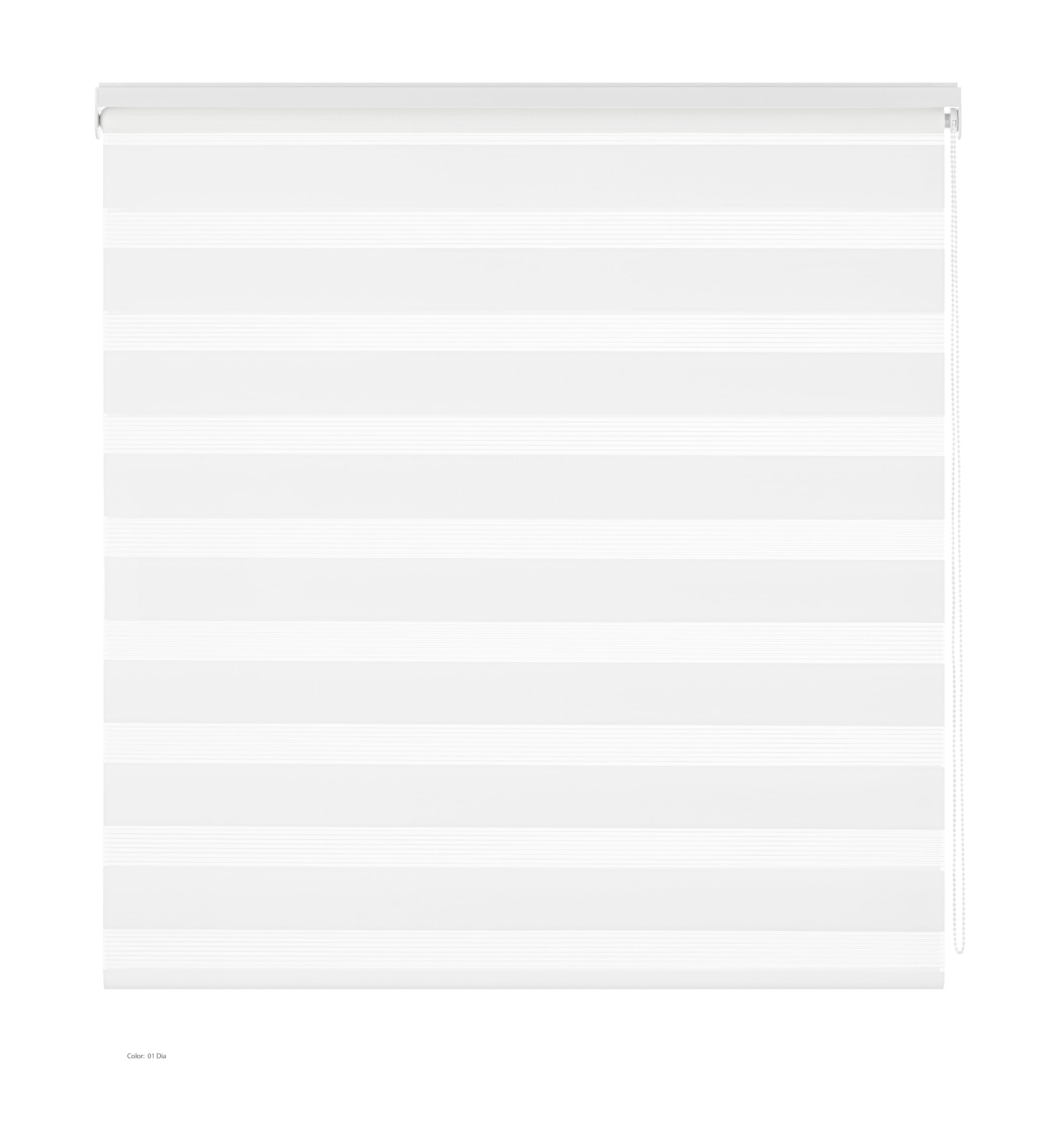 Estoralis Vera | Estor Enrollable Noche y Dia Diseño Moderno | Doble Tejido | Color Blanco | 125 x 180 cm (Ancho/Alto) Tamaño Tela 122 x 175 cm | Estores para Ventanas y Puertas