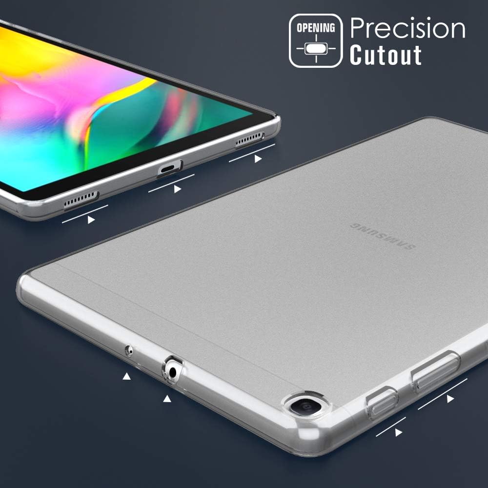 MoKo Case Fit Samsung Galaxy Tab A 10.1 2019, Clear Grip Soft Flexible Translucent Frosted TPU Skin Shockproof Back Cover Protector for Galaxy Tab A 10.1 Inch SM-T510/T515 2019 Tablet - Matte Clear