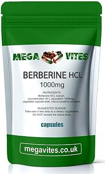 Berberine HCL Capsules 1000mg x 180 - MEGAVITES