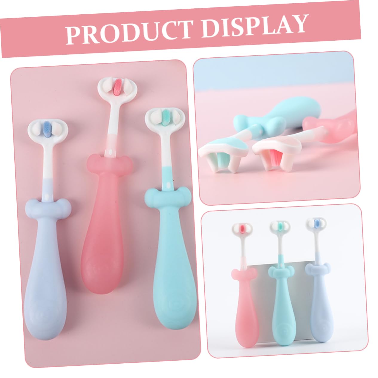VALICLUD 4 Set Spazzolini Per Setole Morbide Spazzolino Manuale Carino E Antiscivolo Dei Denti Dei Piccoli 3 Pezzi*4