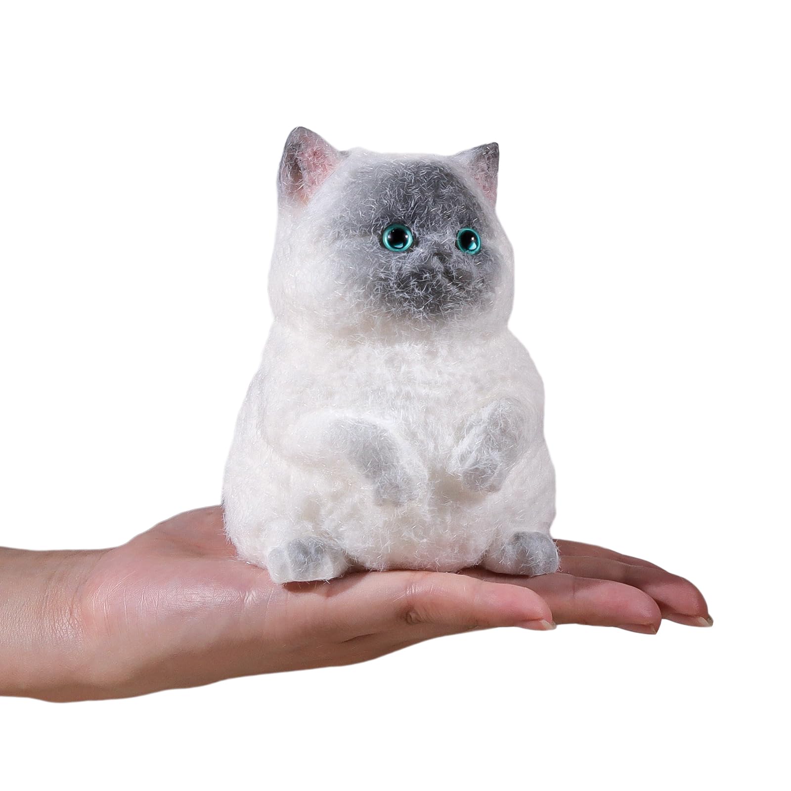 Anboor Big Cat Squishies Toy - Soft Siamese Cat Squeeze Stress Relief Toys for Kids & Adults, Cute Realistic Sensory Fidget Toy (4.9Inch)