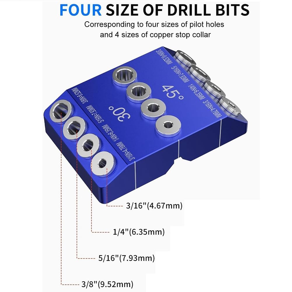 Multi-Hoek Boor Gids Jig 30 45 90 Graden 4 Maten Aluminium Kabel