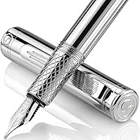 Vista 14 de Scriveiner - Pluma fuente de lujo EDC (fina), impresionante bolsillo EDC rojo mate con acabado cromado, punta alemana Schmidt, convertidor, un gran