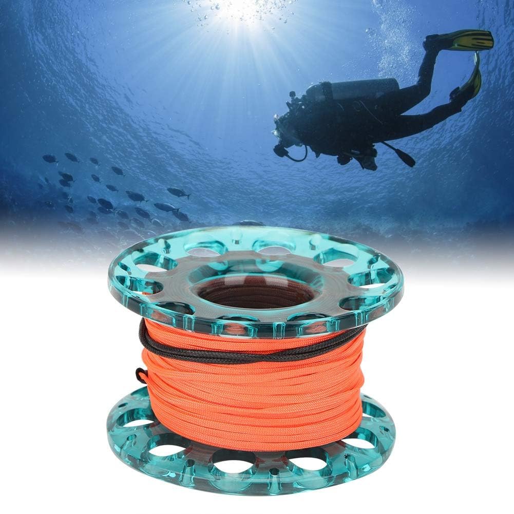 Agatige Bobina da Dito per Immersioni, Bobina da Immersione con Mulinello 30m di Plastica Resistente per Lo Snorkeling Mulinello da Sub Accessorio Subacqueo(Blu)