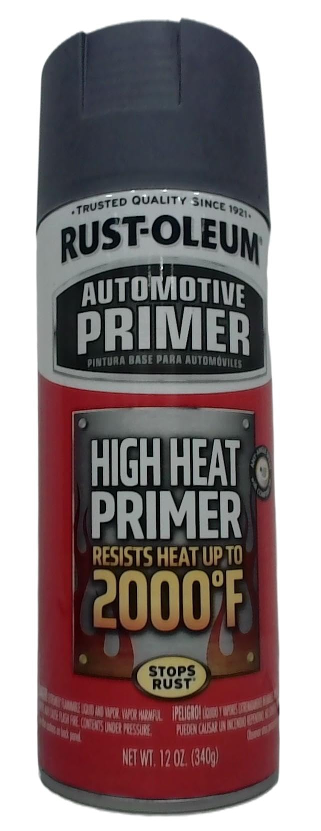 RUSt-OlEUm Automotive High Heat Primer Spray Paint, Gray, 340 Gm