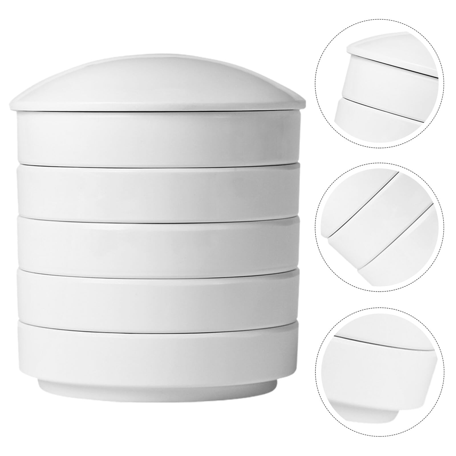 Homoyoyo Plateau de Peinture en Céramique Blanc à Cinq Couches Couvercle, Palette D'aquarelle Empilable pour Mélange de Pigments et Usage Professionnel ou Élève