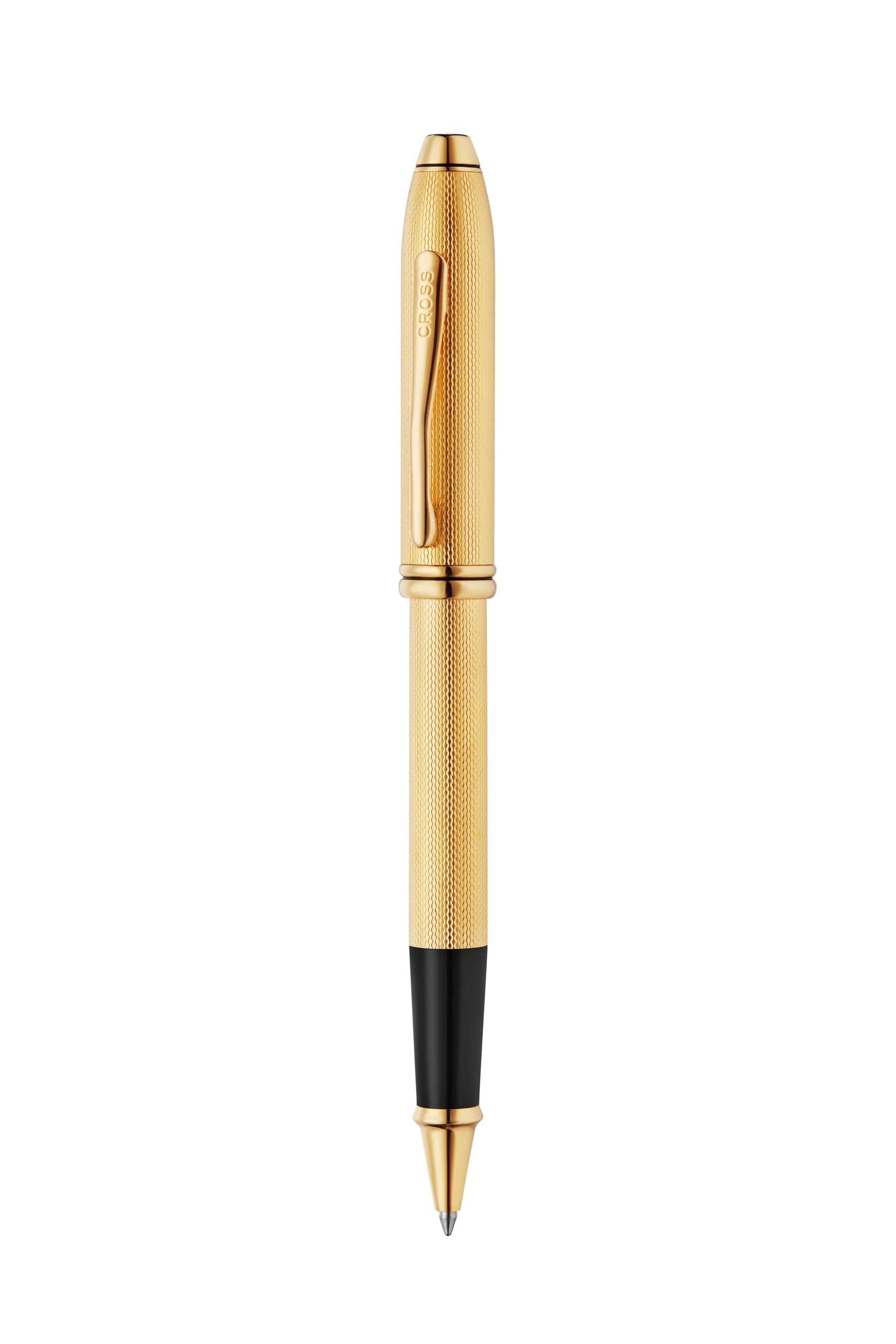 Cross Townsend Polished 23KT Gold-Plated Engraved Diamond Pattern Selectip Rollerball Pen with 23KT Gold-Plated Appointments โ Refillable, Luxury Gift Box โ image 1