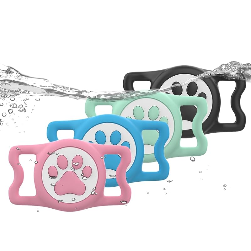 Capa de silicone para AirTag WhoseID para coleira de cães e gatos, flexível e resistente à água, cores variadas, 1 a 4 unidades