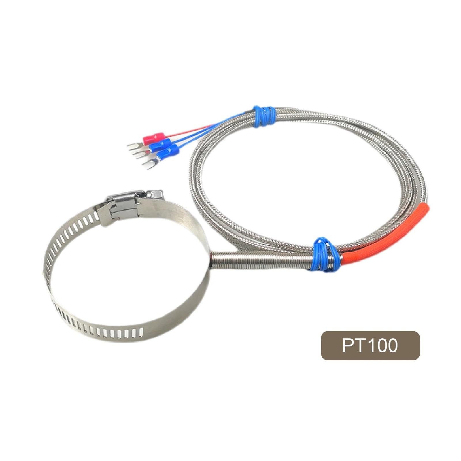 Sensor de superficie de tubería ajustable tipo K con termopar de abrazadera(PT100-300cm-40-63mm)