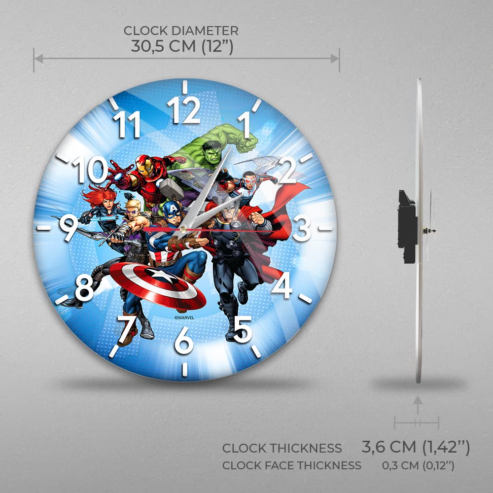 Amazon.com: ERT - Avengers Marvel Blue Matt Finish Wall Clock