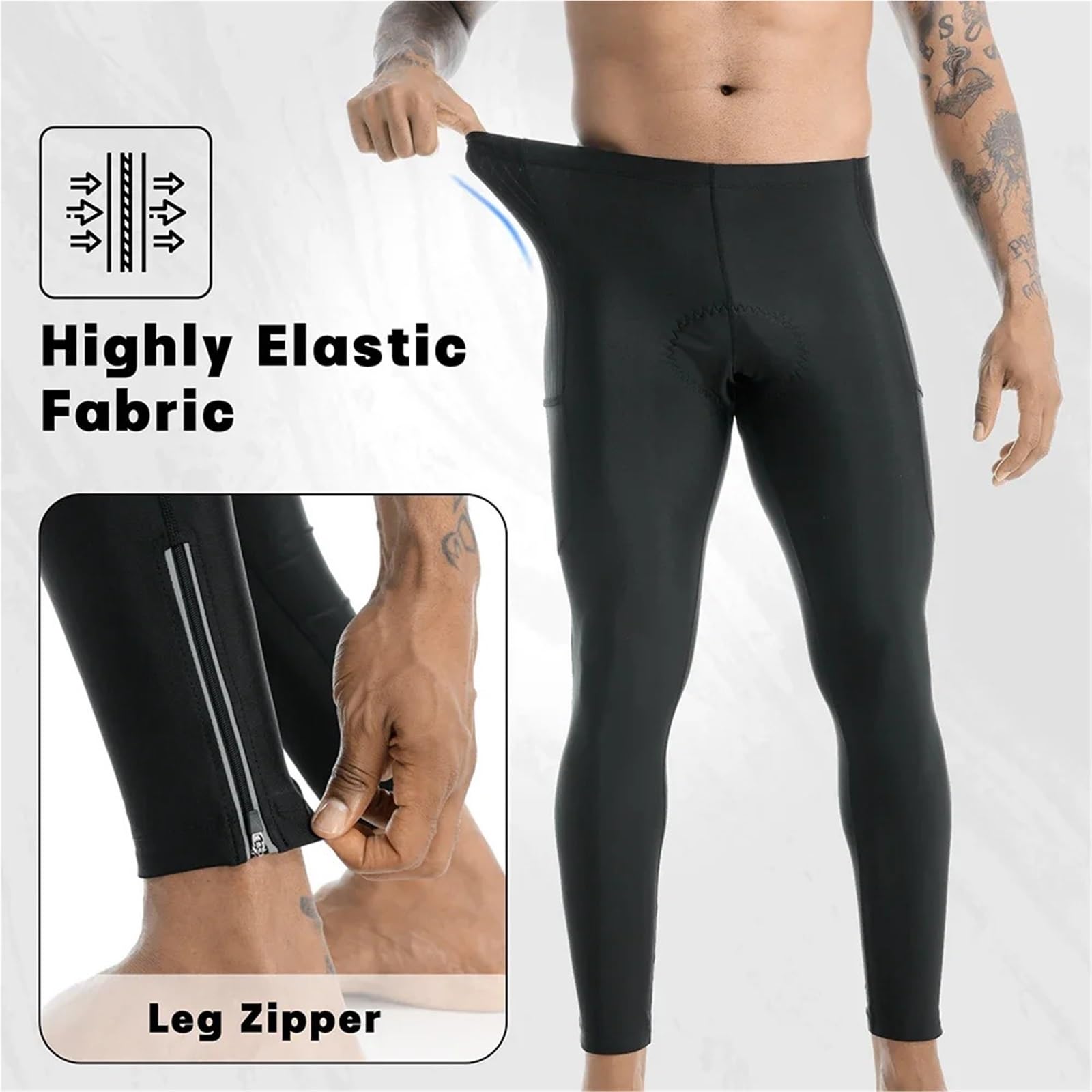 Pantalones Largos De Ciclismo 2 uds Pantalones de Bicicleta 5D Gel Acolchado Medias de Ciclismo Leggings Pantalones Largos de Ciclismo de Carretera de montaña al Aire Libre for Hombre