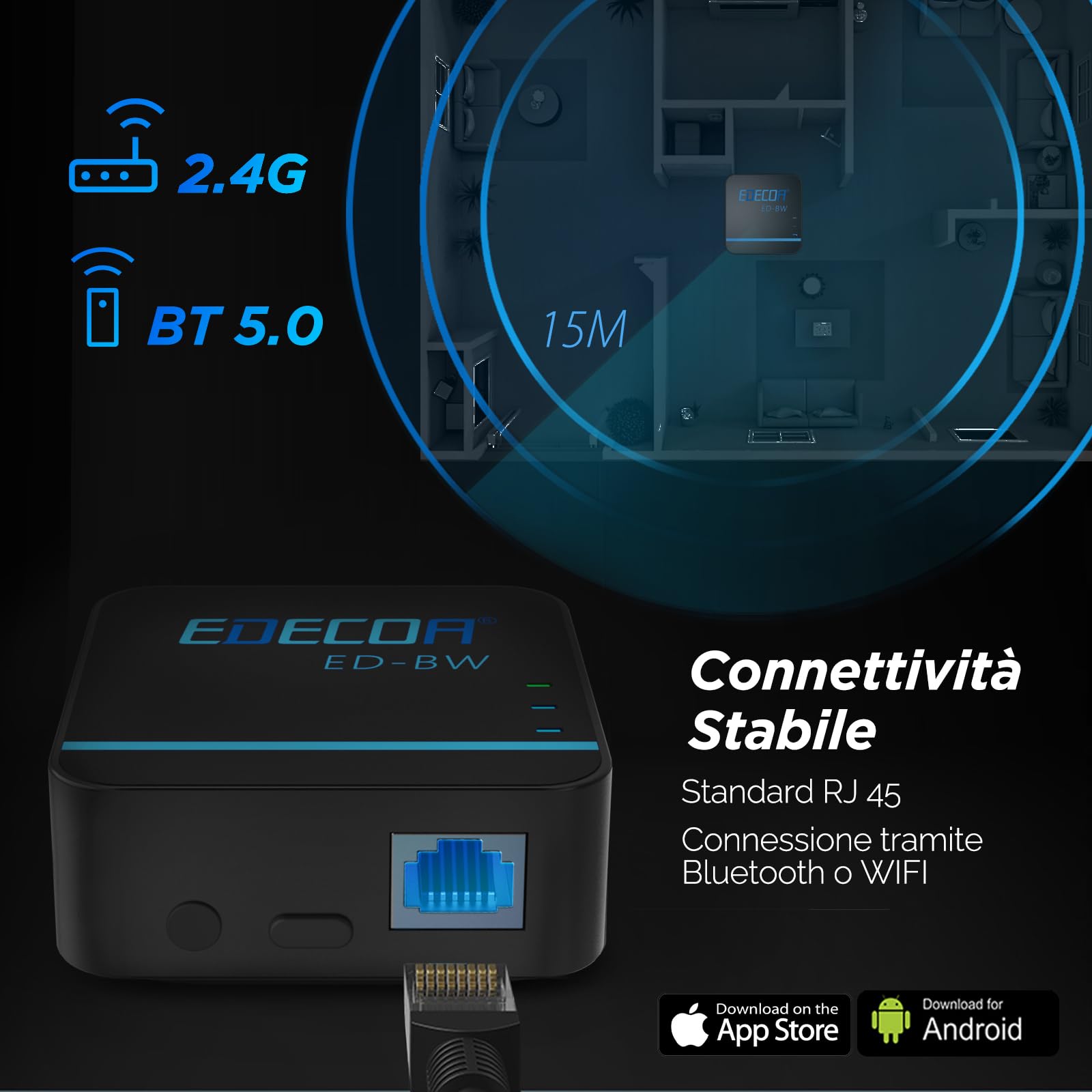 EDECOA Adattatore di sincronizzazione dati Modulo WiFi per il collegamento con inverter ibrido Facile controllo dei parametri e dello stato dell'inverter ibrido