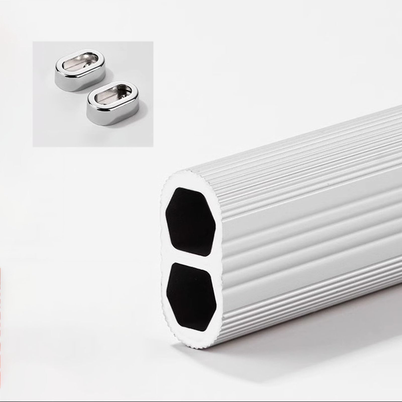Barra Para Colgar Ropa De Armario De Aleación De Aluminio De Alta Resistencia, Riel Organizador De Ropa Para Armario Montado En La Pared, Barra Para Colgar Ropa Con Soportes En Los Extremos, Color Pl