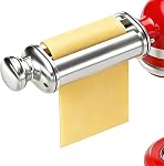 ZACME 1 Pack Pasta Roller Maker Attachment for All KitchenAid Stand Mixer and Cuisinart, Stainless Steel Pasta Attachment with 8 Adjustable Thickness knob