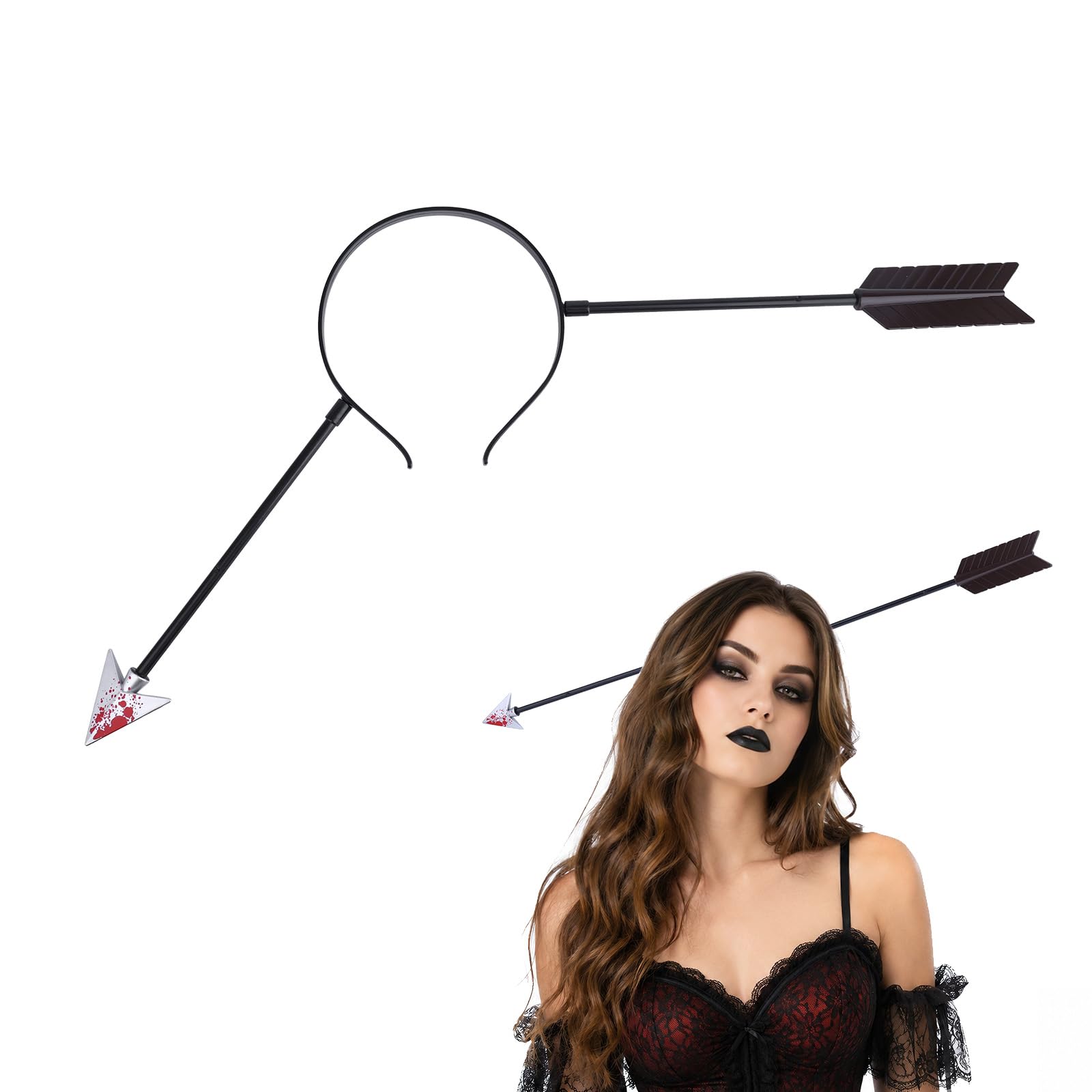 Fukaisu Bloody Arrow Headband, Halloween Scary Costume Accessories