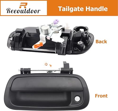 Miniatura 6 de Manija de puerta trasera con orificio de cerradura compatible con Tundra 2000-2006, manija de pestillo de puerta elevadora reemplaza#