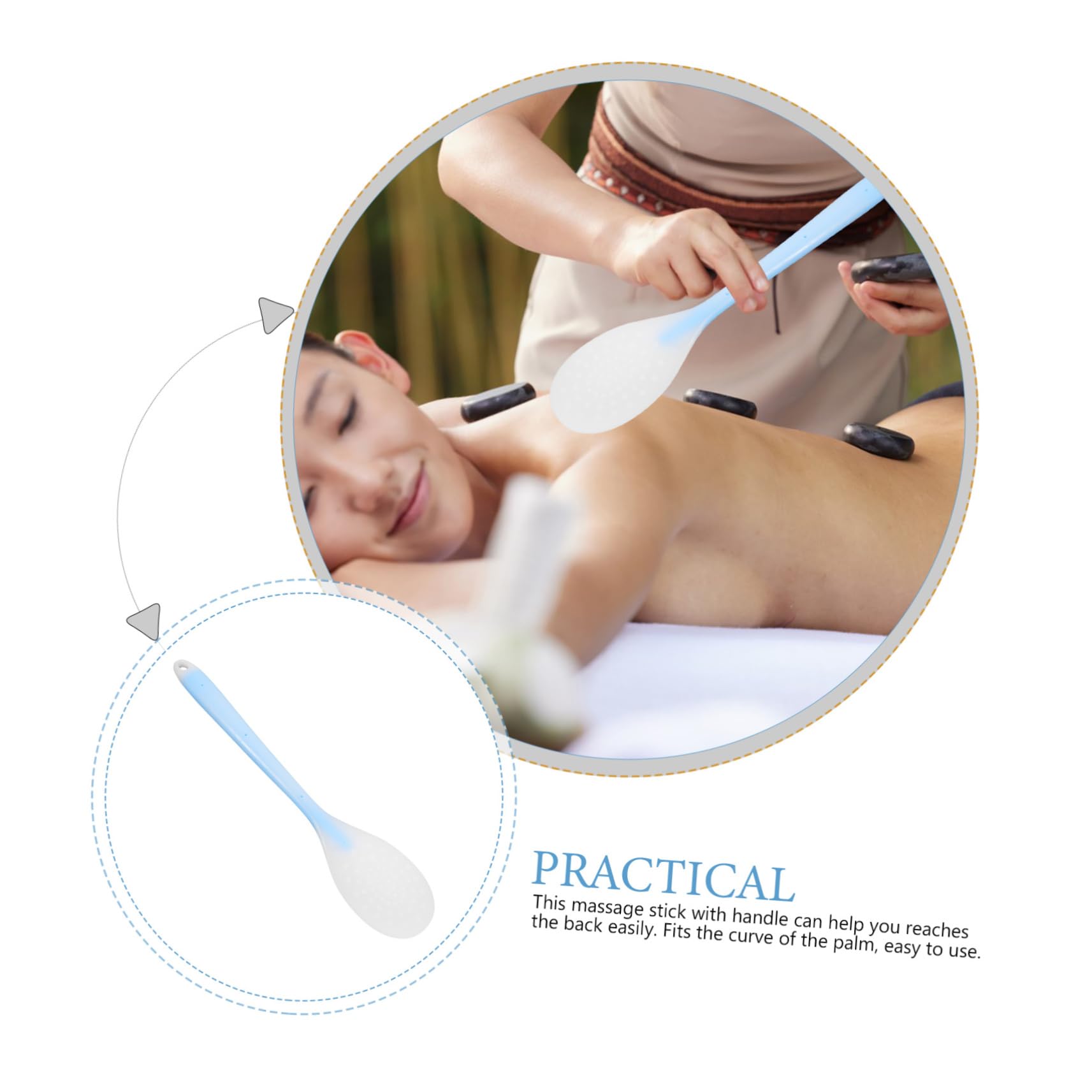 Healvian 5piezas De Masaje Para Cuerpo Bastón De Masaje De Mano Para Aliviar Musculatura Para Espalda y Cuello Diseño Ergonómico y Moderno Para Uso Oficina y Post-entrenamiento
