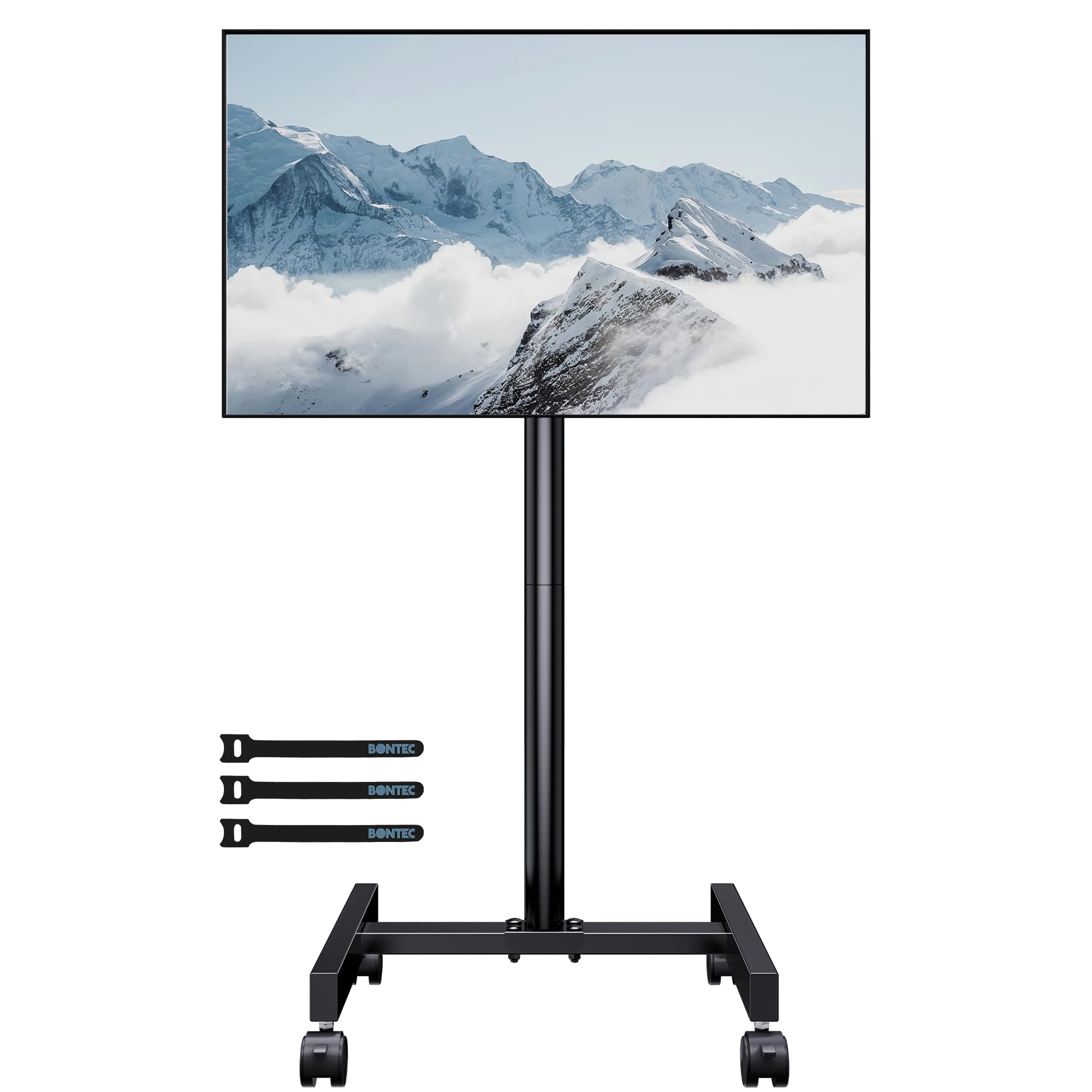 BONTEC Supporto TV da Pavimento con 4 Ruote per Schermo 13-42 pollici LED LCD Plasma, Carrello Staffa Porta Mobile Supporto TV Fino a 20 kg, Max VESA 200 x 200 mm