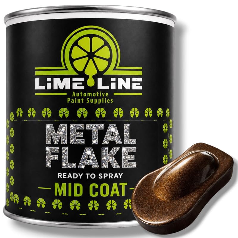 LiME LiNE Automotive Metal Flake Midcoat - No Reducer Needed (Rootbeer Brown, 1 Gallon)
