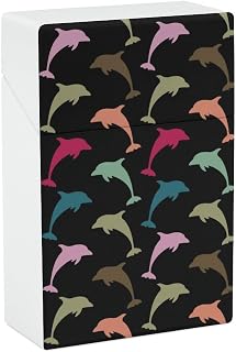 Colorful Dolphin Pattern Cigarette Case Smoking Box Pocket Holder Lightweight Match Coin Pouch for Men Women