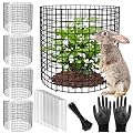 5 Pack Plant Protector from Animals, 13x12 inch Wire Plant Cages Mesh Plant Cage Garden Plant Protector, Sturdy Bunny Barricades Chicken Wire Cloche Plant Protectors for Keeping Bunny Animals Out