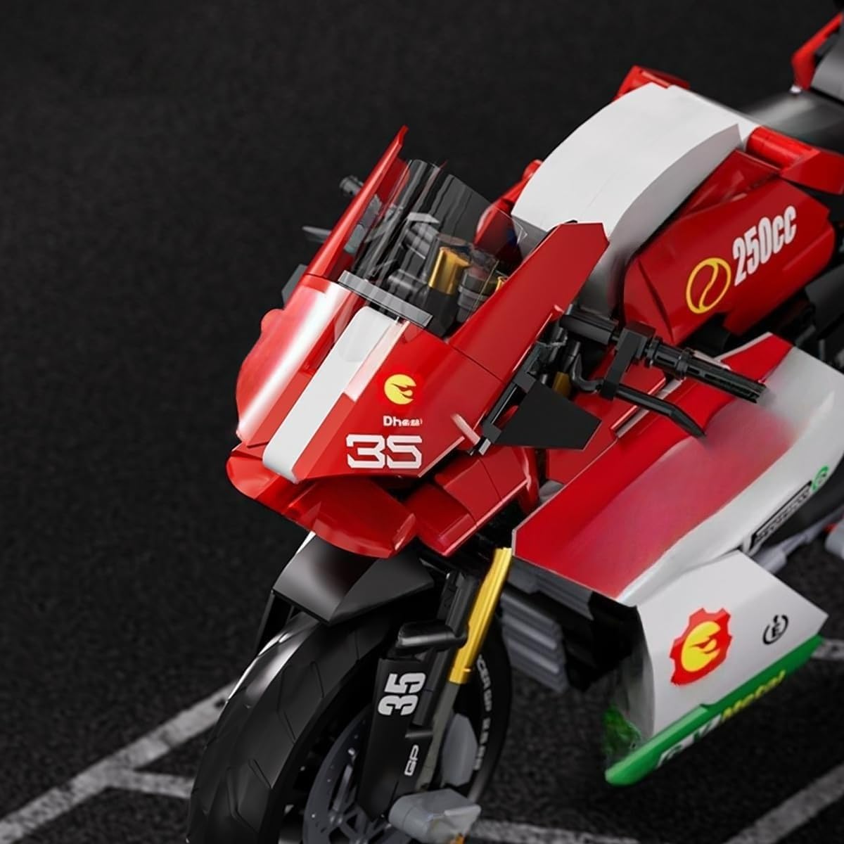 JUCYJULY Kit de Bloc de Construction Moto, 863 Pièces MOC Jeux de Construction Brique Moto Modèle, Maquette de Technic Moto Techniques pour Adultes Enfants Cadeau Jouet