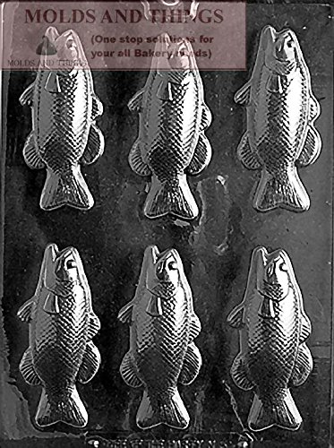 BASS FISH BARS Chocolate Candy Mold With Copywrited Candy Making Instruction