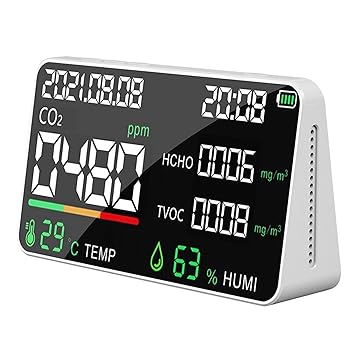 WOMBLE Multi-Function CO2 Meter Gas Detector Measuring Tool for Home Indoor Office White