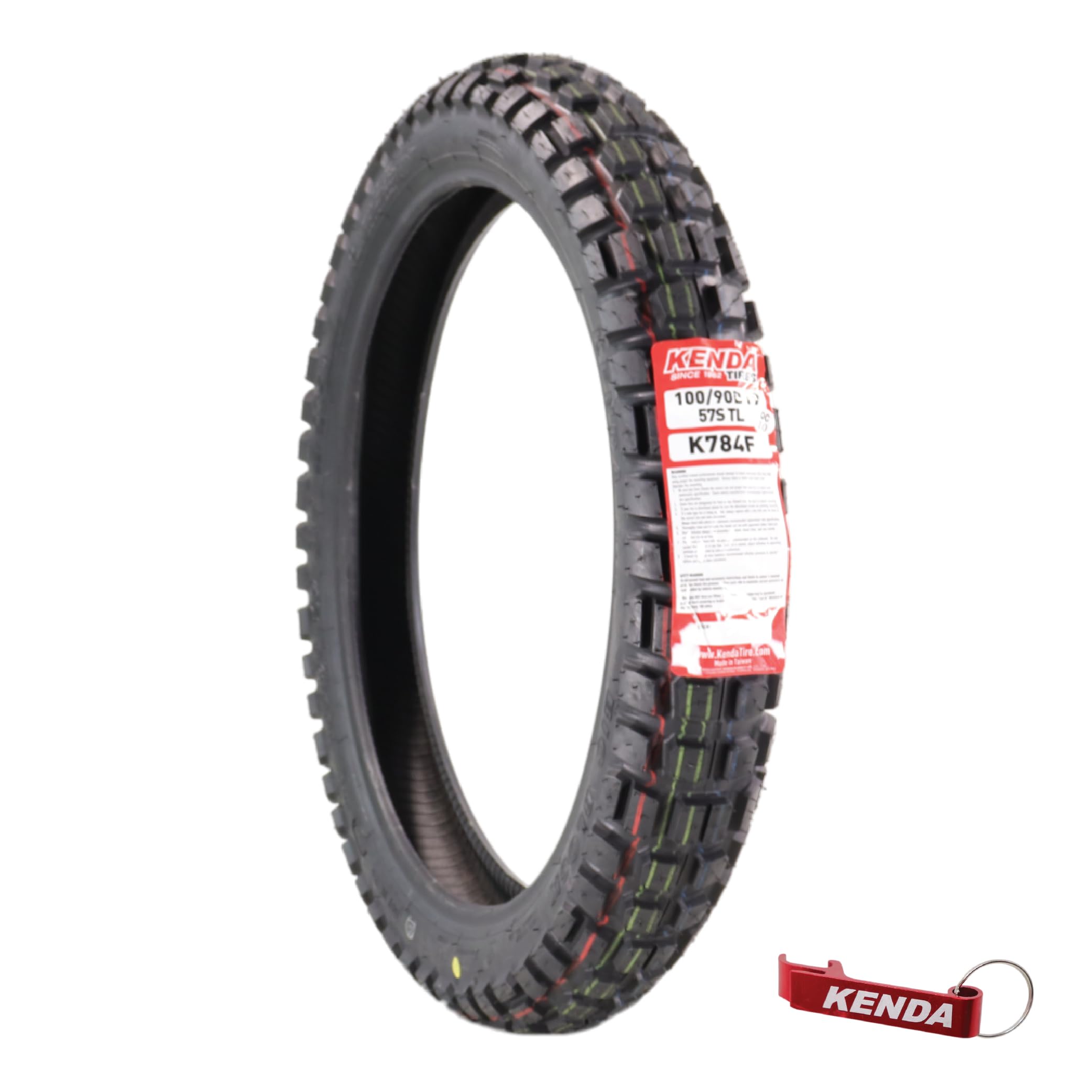 Big Block K784 100/90B19 Front Tire for Motorcycles, Dirt Bikes, and City Bikes - Durable Off-Road & Street Performance with Keychain 100x90x19
