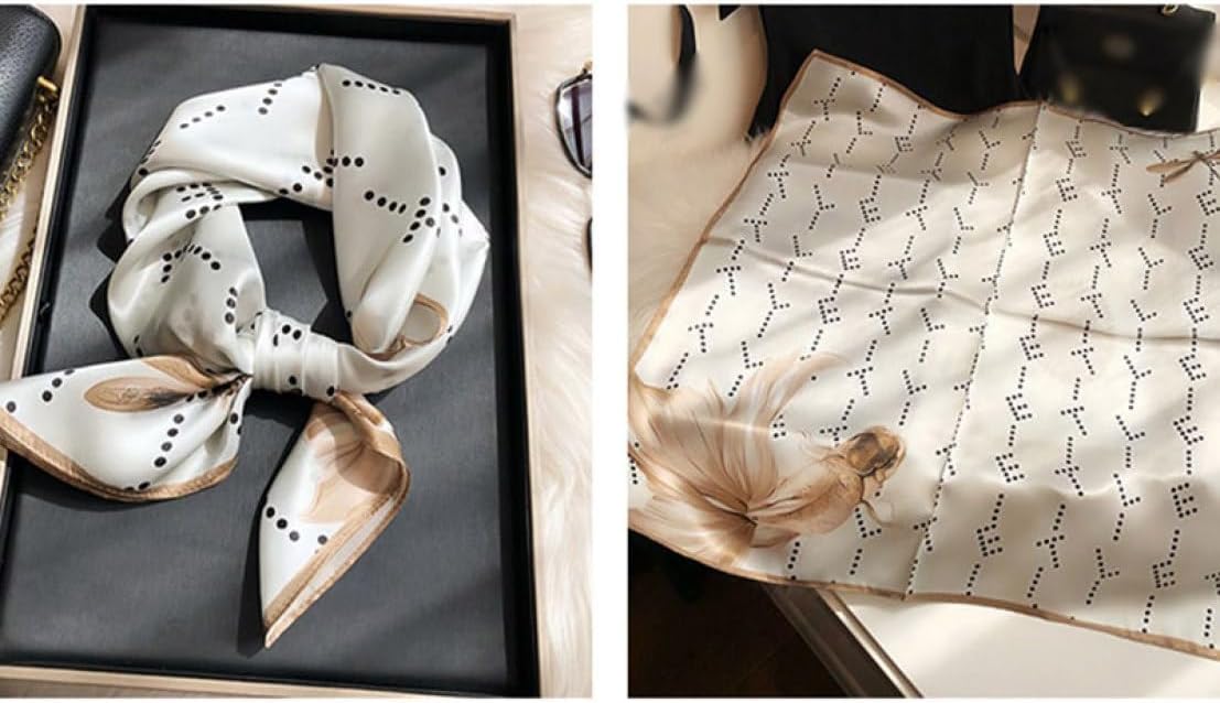 [JUI3N] スカーフ レディース 正方形 シルク風 スカーフ UV 防寒 大判 オフィススカーフ 春 夏用 通勤 旅行 バッグ