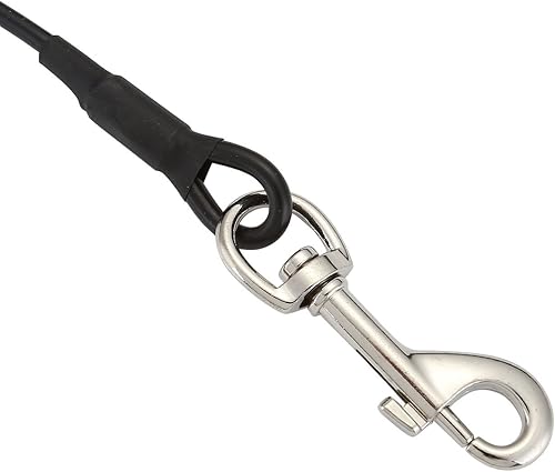 Miniatura 2 de Correa para perro para automóvil, cable de acero inoxidable a prueba de mordidas, correa de sujeción de vehículo para mascotas, correa de perro con