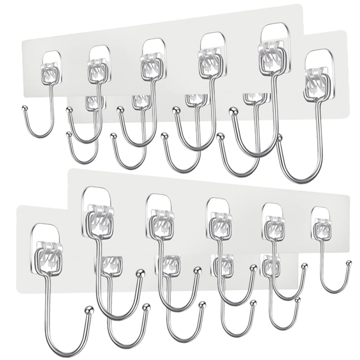 VASDEV 16 Piezas de Gancho de Pasta Fuerte Percha de Metal Perchas de Metal Sombrero de Servicio Pesado Percha de Pared Ganchos de Pared Adhesivo para Colgar en la Pared Soporte para llav