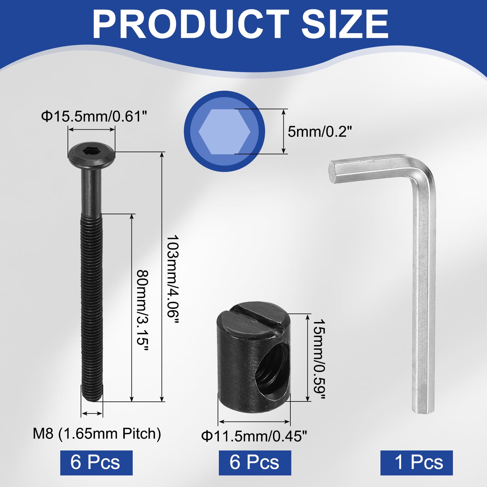 PATIKIL Furniture Bolt Nut Set - Image 2