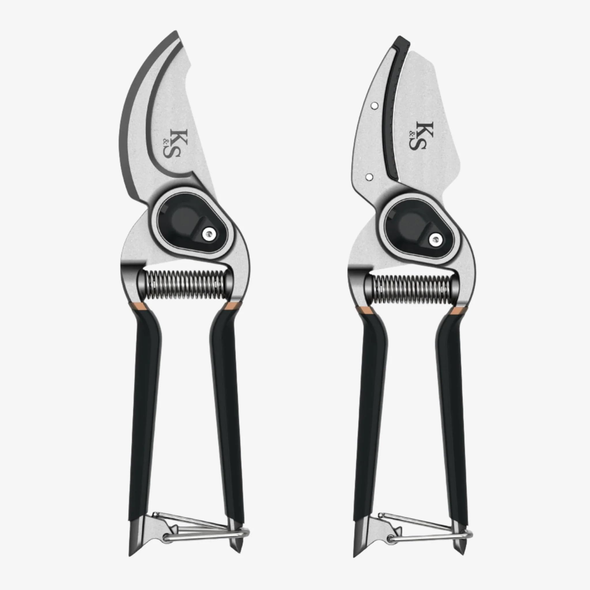 Kent & Stowe Green Traditional Garden Bypass & Anvil Secateurs, Twin Pack