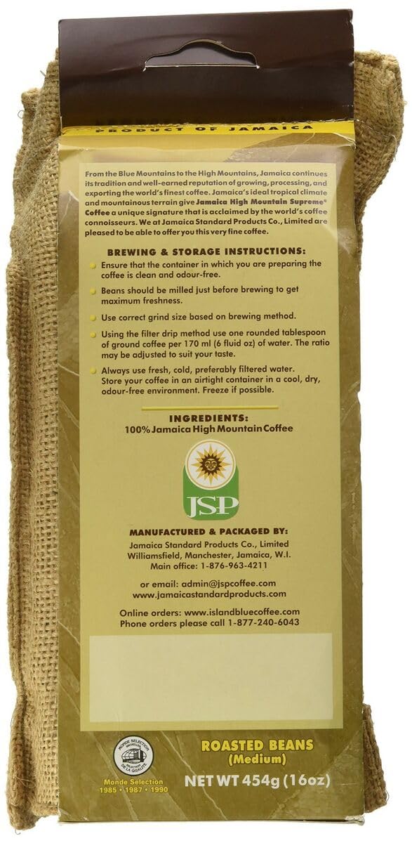 Jamaica High Mountain Coffee Beans (16oz)