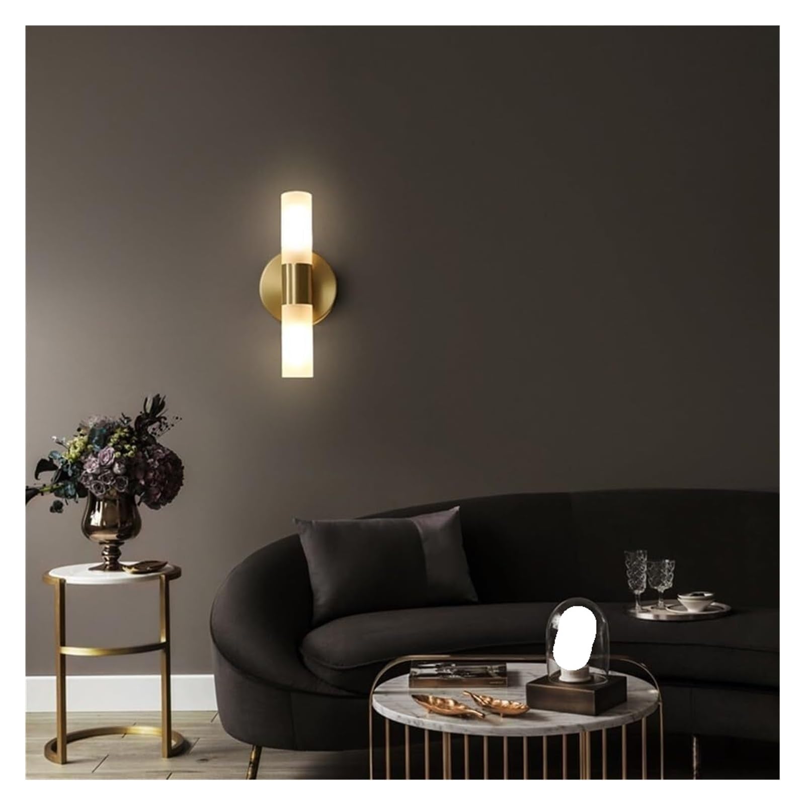 VDOQTLJT All Copper Wall Lamp Minimalist Aisle Light Night Bedside Decorative Sconce Lamps sconces(2heads,Warm light)