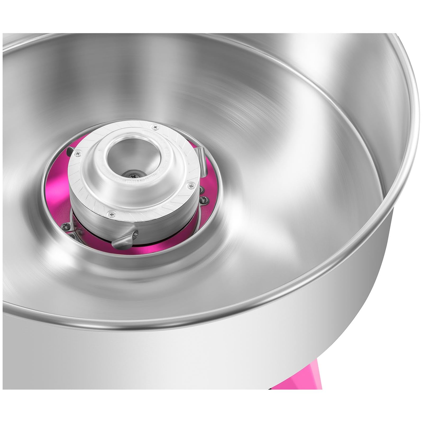 Royal Catering RCZK-1030-W-R Machine a Barbe a Papa Professionnelle (Ø 52 cm, 1200 W, 1 portion / 30 s, Acier Inoxydable) Rose