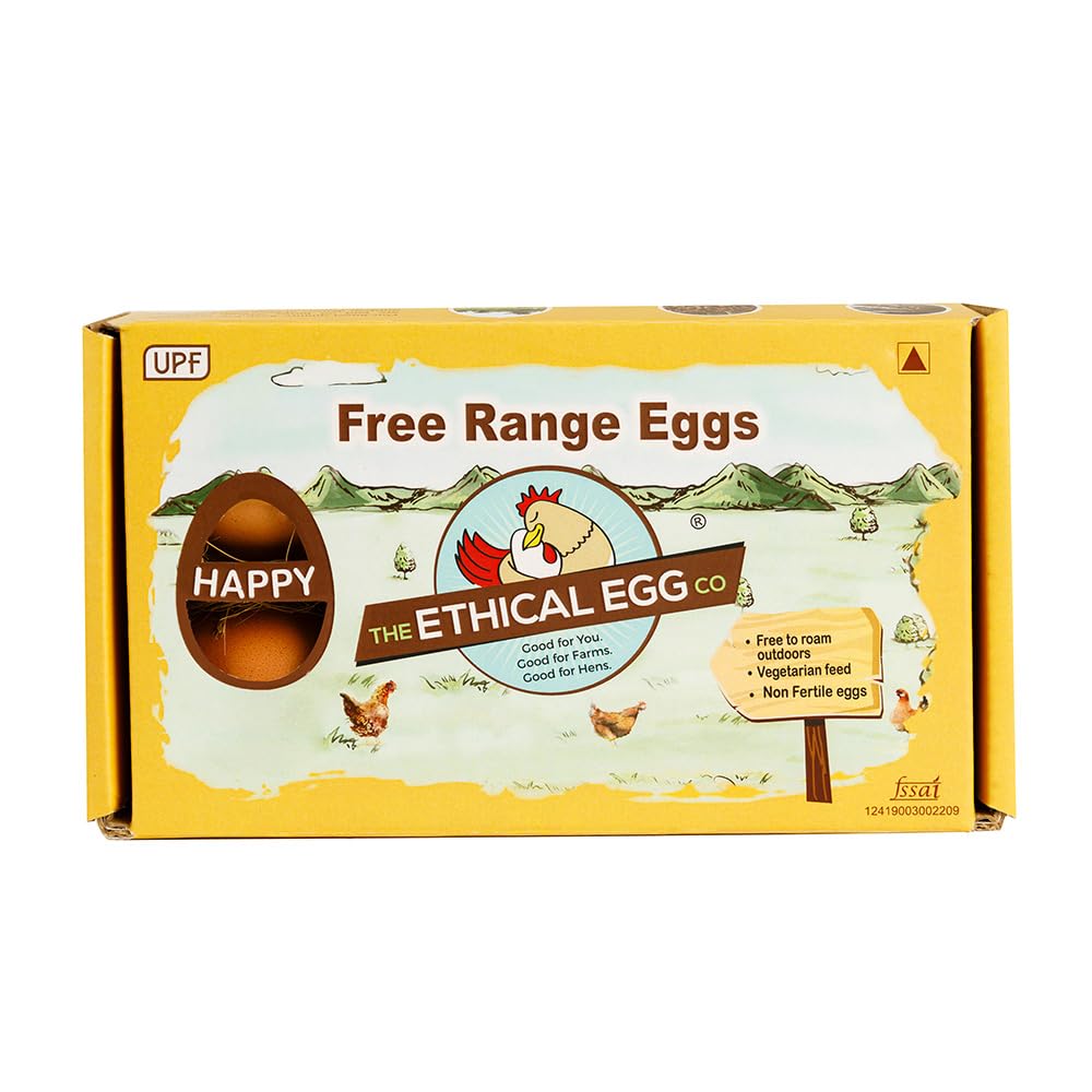 UPF The Ethical Eggs Co Free Range Eggs, 6 Pieces| Veg Fed|Non-Fertile Eggs