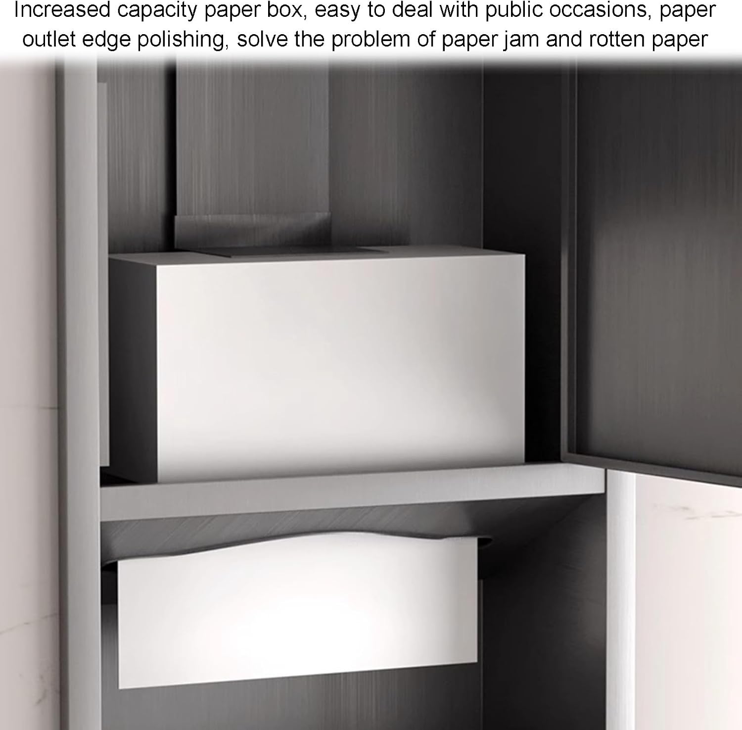 Stainless Steel Recessed Bathroom Niche - Waterproof Alcove with Hand Dryer & Trash Can, Lockable Storage Rack for Commercial & Home Use (34.5x14.5x120cm)