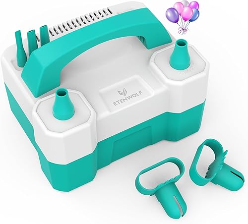 ETENWOLF P400 Balloon Pump Electric for Balloons with 2 Nozzles 110V 550W Balloon Blower for Party Metalic Latex Foil Balloons, Balloon Inflator for