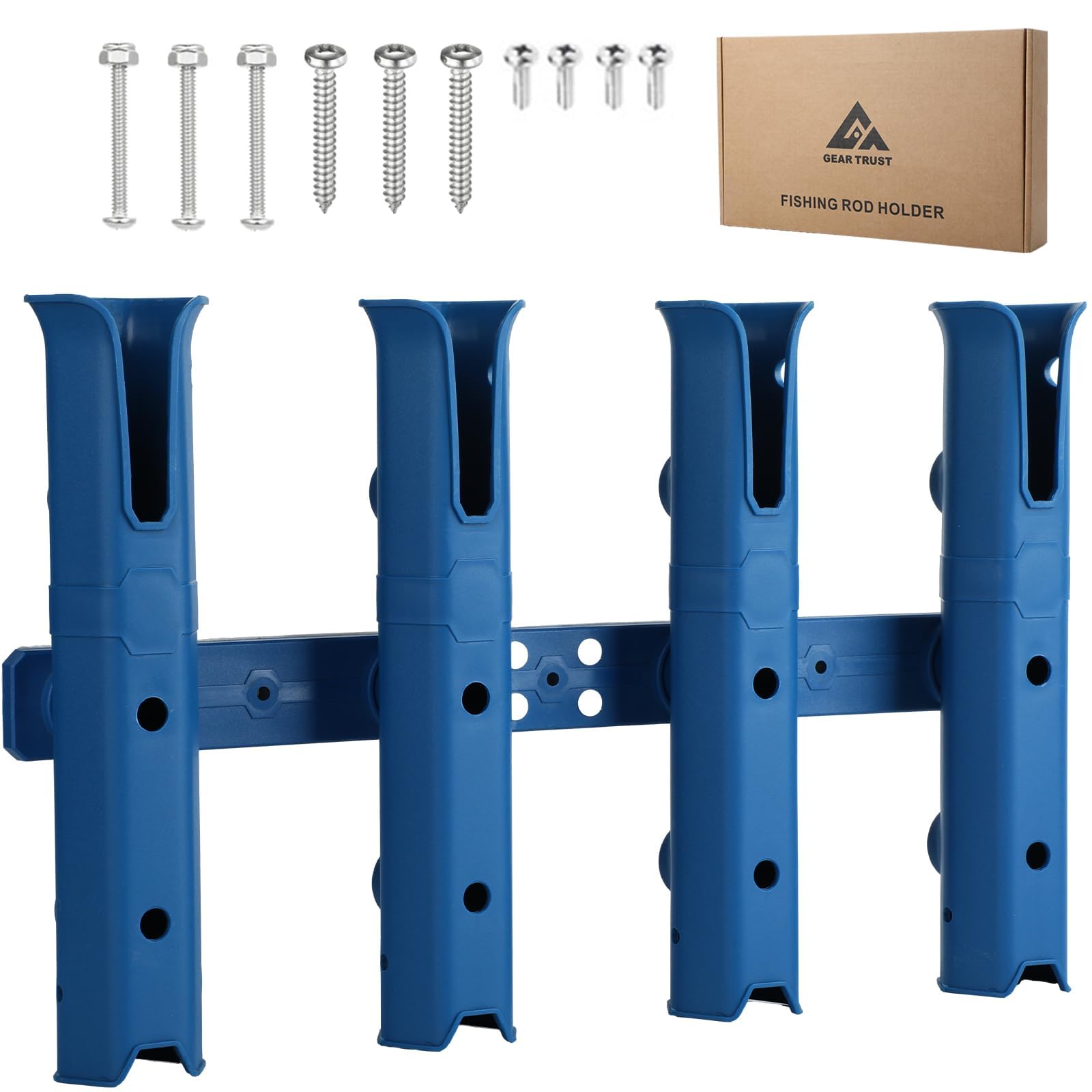 Amazon.com: GearTrust 4-Tube Adjustable Fishing Rod Holder Bracket,  Self-Adhesive Fishing Pole Holders for Garage Wall Mounted Fishing Rod  Holders for Boat Wagon Golf Cart Cooler ATV Trailer- Navy Blue : Sports &