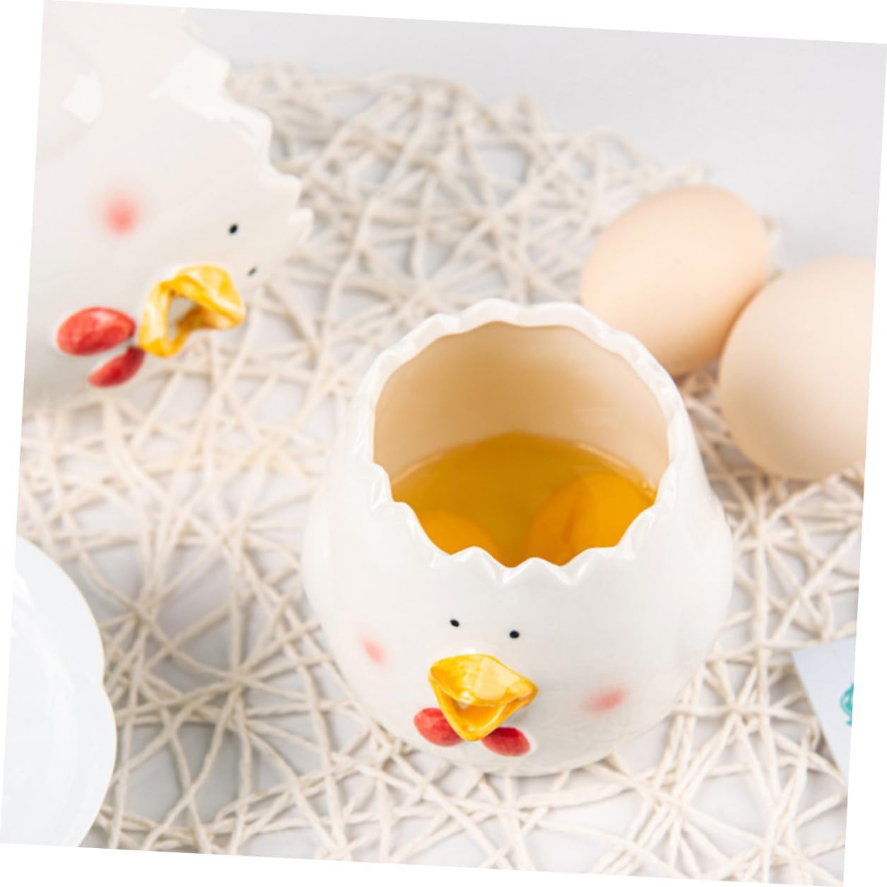 Ceramic Egg Yolk Separator Cute Chick Design Kitchen Tool for Baking and Cooking Practical Egg White Divider for Home Shop Cake Shop Hotel Use
