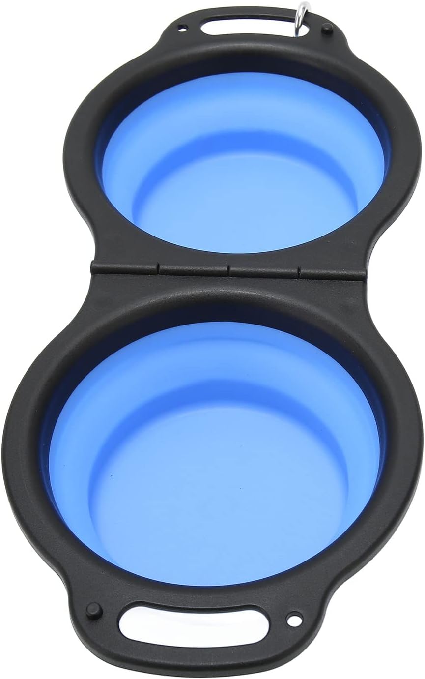 Foldable Pet Feeding Bowl Integrated Molding Collapsible 2 in 1 Dish Set Convenient for On the Go