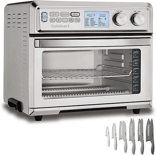 Cuisinart TOA-95 - Paquete de horno tostador digital grande para freír AirFry con Cuisinart Advantage juego de cuchillos grises de 12 piezas con